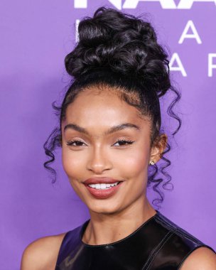 Yara Shahidi arrives at the 55th Annual NAACP Image Awards held at the Shrine Auditorium and Expo Hall on March 16, 2024 in Los Angeles, California, United States. clipart