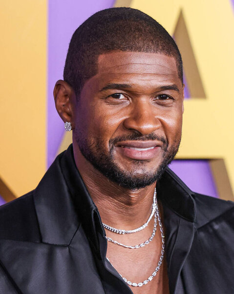 Usher Raymond IV arrives at the 55th Annual NAACP Image Awards held at the Shrine Auditorium and Expo Hall on March 16, 2024 in Los Angeles, California, United States.