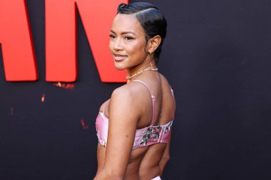 Karrueche Tran, Los Angeles Universal Pictures 'Monkey Man' in Los Angeles 'taki galasına 3 Nisan 2024' te Hollywood, Los Angeles, Kaliforniya, ABD 'deki TCL Çin Tiyatrosu IMAX' te geldi..