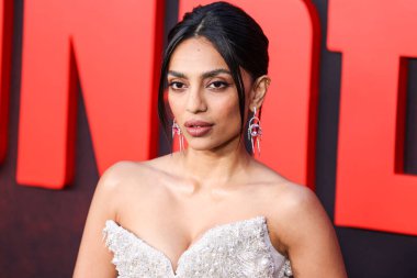 Sobhita Dhulipala arrives at the Los Angeles Premiere Of Universal Pictures 'Monkey Man' held at the TCL Chinese Theatre IMAX on April 3, 2024 in Hollywood, Los Angeles, California, United States. clipart