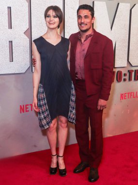 Elise Duffy and Staz Nair arrive at Netflix's 'Rebel Moon - Part Two: The Scargiver' - 'Rebel Moon: Songs Of The Rebellion' Album Launch Event held at the Knockdown Center on April 3, 2024 in Queens, New York City, New York, United States.  clipart