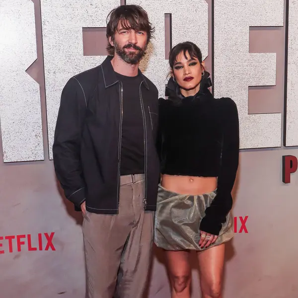 stock image Michiel Huisman and Sofia Boutella arrive at Netflix's 'Rebel Moon - Part Two: The Scargiver' - 'Rebel Moon: Songs Of The Rebellion' Album Launch Event held at the Knockdown Center on April 3, 2024 in Queens, New York City, New York, United States. 