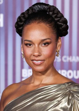 Alicia Keys arrives at the 10th Annual Breakthrough Prize Ceremony held at the Academy Museum of Motion Pictures on April 13, 2024 in Los Angeles, California, United States. clipart