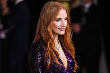 Elie Saab ve Damiani mücevherleri giyen Jessica Chastain, 13 Nisan 2024 'te ABD' nin Kaliforniya eyaletinin Los Angeles kentinde bulunan Akademi Sinema Müzesi 'nde düzenlenen 10.. 