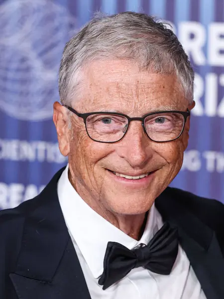 stock image Bill Gates arrives at the 10th Annual Breakthrough Prize Ceremony held at the Academy Museum of Motion Pictures on April 13, 2024 in Los Angeles, California, United States.