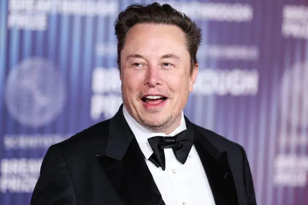 stock image Elon Musk arrives at the 10th Annual Breakthrough Prize Ceremony held at the Academy Museum of Motion Pictures on April 13, 2024 in Los Angeles, California, United States. 