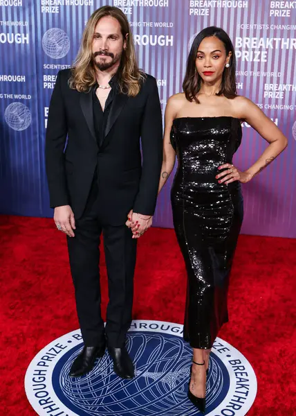 Marco Perego ve eşi Zoe Saldana, 13 Nisan 2024 'te Los Angeles, Kaliforniya, ABD' deki Akademi Sinema Müzesi 'nde düzenlenen 10..