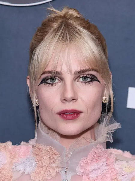 stock image Lucy Boynton arrives at the Los Angeles Premiere Of Searchlight Pictures' 'The Greatest Hits' held at the El Capitan Theatre on April 15, 2024 in Hollywood, Los Angeles, California, United States.