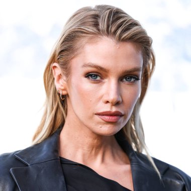 Stella Maxwell arrives at the Montblanc Meisterstuck 100th Anniversary Gallery held at Paramour Estate on May 1, 2024 in Silver Lake, Los Angeles, California, United States.  clipart