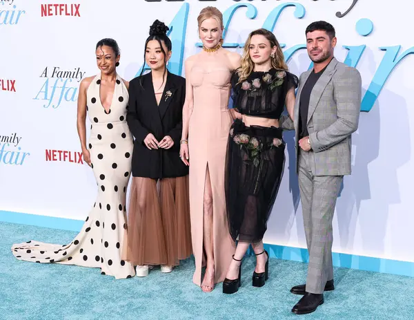 stock image Liza Koshy, Sherry Cola, Nicole Kidman, Joey King and Zac Efron arrive at the Los Angeles Premiere Of Netflix's 'A Family Affair' held at The Egyptian Theatre Hollywood on June 13, 2024 in Hollywood, Los Angeles, California, United States. 