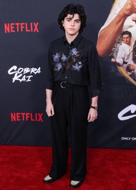 Griffin Santopietro arrives at the Los Angeles Special Screening Of Netflix's 'Cobra Kai' Season 6 - Part 1 held at the Autry Museum of the American West at Griffith Park on July 17, 2024 in Los Angeles, California, United States. clipart