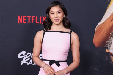 Oona O'Brien arrives at the Los Angeles Special Screening Of Netflix's 'Cobra Kai' Season 6 - Part 1 held at the Autry Museum of the American West at Griffith Park on July 17, 2024 in Los Angeles, California, United States. clipart