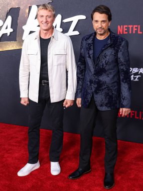 William Zabka ve Ralph Macchio, Netflix 'in' Kobra Kai 'sezonunun Los Angeles Özel Gösterimi' ne geldiler - Bölüm 1, 17 Temmuz 2024 'te Amerika Birleşik Devletleri' nin Kaliforniya eyaletinin başkenti Los Angeles 'ta bulunan Griffith Park' taki Amerikan Batısının Autry Müzesi 'nde yapıldı..