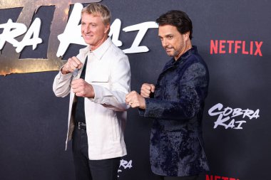 William Zabka ve Ralph Macchio, Netflix 'in' Kobra Kai 'sezonunun Los Angeles Özel Gösterimi' ne geldiler - Bölüm 1, 17 Temmuz 2024 'te Amerika Birleşik Devletleri' nin Kaliforniya eyaletinin başkenti Los Angeles 'ta bulunan Griffith Park' taki Amerikan Batısının Autry Müzesi 'nde yapıldı..