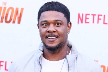 Pooch Hall arrives at the Los Angeles Premiere Of Netflix's 'The Union' held at The Egyptian Theatre Hollywood on August 12, 2024 in Hollywood, Los Angeles, California, United States.  clipart