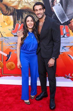 Fatima Asghari and son Sam Asghari arrive at the Los Angeles Premiere Of Amazon MGM Studios' 'Jackpot!' held at the TCL Chinese Theatre IMAX on August 13, 2024 in Hollywood, Los Angeles, California, United States.  clipart