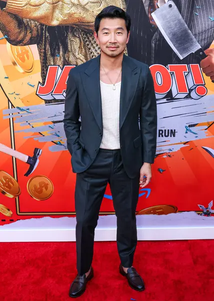 stock image Simu Liu arrives at the Los Angeles Premiere Of Amazon MGM Studios' 'Jackpot!' held at the TCL Chinese Theatre IMAX on August 13, 2024 in Hollywood, Los Angeles, California, United States. 