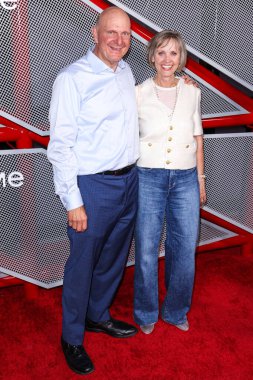 Steve Ballmer and wife Connie Snyder Ballmer arrive at the Intuit Dome Grand Opening - Ribbon Cutting Ceremony And Red Carpet held at the Intuit Dome on August 15, 2024 in Inglewood, Los Angeles, California clipart