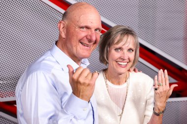 Steve Ballmer and wife Connie Snyder Ballmer arrive at the Intuit Dome Grand Opening - Ribbon Cutting Ceremony And Red Carpet held at the Intuit Dome on August 15, 2024 in Inglewood, Los Angeles, California clipart