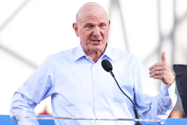 stock image Steve Ballmer speaks onstage at the Intuit Dome Grand Opening - Ribbon Cutting Ceremony And Red Carpet held at the Intuit Dome on August 15, 2024 in  Los Angeles