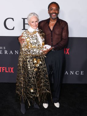 Glenn Close and Lee Daniels arrive at the Los Angeles Premiere Of Netflix's 'The Deliverance' held at the Netflix Tudum Theater on August 28, 2024 in Hollywood, Los Angeles, California, United States.  clipart