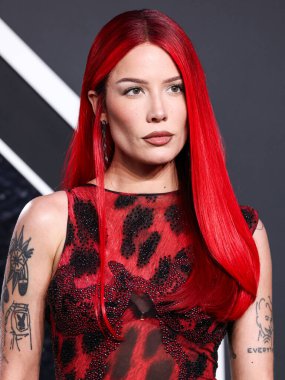 Klasik Versace giyen Halsey, 11 Eylül 2024 'te UBS Arena' da düzenlenen 2024 MTV Video Müzik Ödülleri 'ne ulaştı..