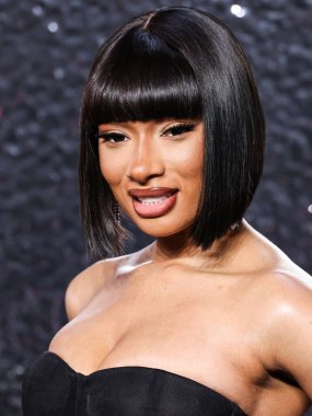 Nicole + Felicia giyen Megan Thee Aygırı, 11 Eylül 2024 'te UBS Arena' da düzenlenen 2024 MTV Video Müzik Ödülleri 'ne ulaştı.. 