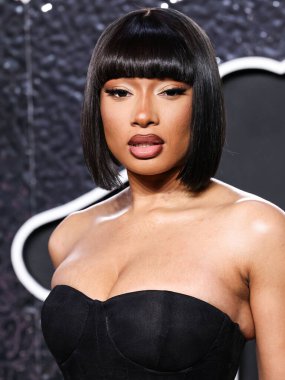 Nicole + Felicia giyen Megan Thee Aygırı, 11 Eylül 2024 'te UBS Arena' da düzenlenen 2024 MTV Video Müzik Ödülleri 'ne ulaştı.. 