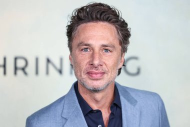 Zach Braff arrives at the World Premiere Of Apple TV+ Series' 'Shrinking' Season 2 held at the Pacific Design Center on October 8, 2024 in West Hollywood, Los Angeles, California, United States. clipart