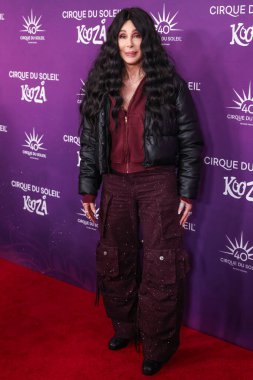 Cher, Santa Monica İskelesi 'nde 24 Ekim 2024' te Santa Monica, Los Angeles, Kaliforniya, ABD 'de düzenlenen' KOOZA 'adlı kırmızı halı prömiyerine geldi..