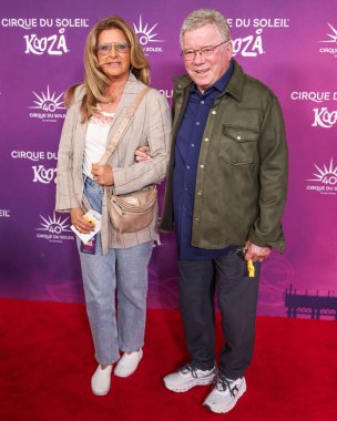 Elizabeth Shatner and William Shatner arrive at Cirque du Soleil's 'KOOZA' Red Carpet Premiere held at the Santa Monica Pier on October 24, 2024 in Santa Monica, Los Angeles, California, United States. clipart