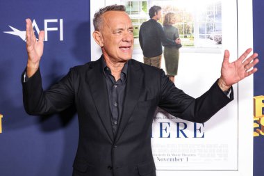Tom Hanks, 25 Ekim 2024 'te Hollywood, Los Angeles, Kaliforniya, ABD' deki TCL Çin Tiyatrosu IMAX 'ta düzenlenen Sony Pictures' Here 'ın 2024 Dünya Gala Gösterimi' ne geldi..