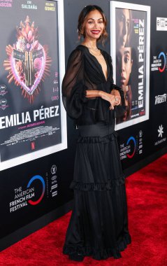 Zoe Saldana, Netflix 'in' Emilia Perez 'adlı filminin açılış gecesi galası için 29 Ekim 2024' te Los Angeles, Kaliforniya, ABD 'de bulunan Amerikan Tiyatro Kompleksi Yönetmenleri Birliği' ne geldi.. 