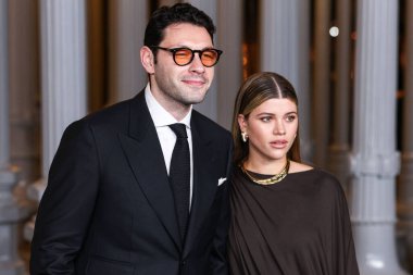 Elliot Grainge and wife Sofia Richie Grainge arrive at the 13th Annual LACMA Art + Film Gala 2024 presented by Gucci held at the Los Angeles County Museum of Art on November 2, 2024 in Miracle Mile, Los Angeles, California, United States. clipart