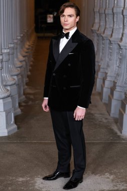 Nicholas Alexander Chavez wearing a Dunhill look arrives at the 13th Annual LACMA Art + Film Gala 2024 presented by Gucci held at the Los Angeles County Museum of Art on November 2, 2024 in Miracle Mile, Los Angeles, California, United States. clipart