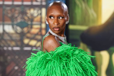 Cynthia Erivo, Louis Vuitton ve Suzanne Kalan 'ın özel takılarını takarak 9 Kasım 2024' te Los Angeles, Kaliforniya, ABD 'deki The Music Center' daki Dorothy Chandler Pavyonu 'nda düzenlenen Universal Pictures' Wicked 'ın Los Angeles galasına geldi..