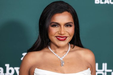 Mindy Kaling wearing Monique Lhuillier arrives at the 2024 Baby2Baby Gala Presented by Paul Mitchell held at the Pacific Design Center on November 9, 2024 in West Hollywood, Los Angeles, California, United States.  clipart