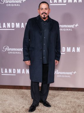 Emilio Rivera arrives at the Los Angeles Premiere Of Paramount+'s Original Series 'Landman' Season 1 held at the Paramount Theatre at Paramount Pictures Studios on November 12, 2024 in Hollywood, Los Angeles, California, United States. clipart