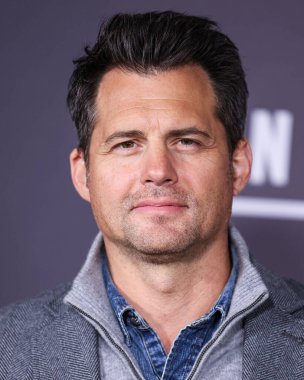 Kristoffer Polaha arrives at the Los Angeles Premiere Of Paramount+'s Original Series 'Landman' Season 1 held at the Paramount Theatre at Paramount Pictures Studios on November 12, 2024 in Hollywood, Los Angeles, California, United States. clipart