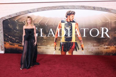 Connie Nielsen arrives at the Los Angeles Premiere Of Paramount Pictures' 'Gladiator II' held at the TCL Chinese Theatre IMAX on November 18, 2024 in Hollywood, Los Angeles, California, United States. clipart