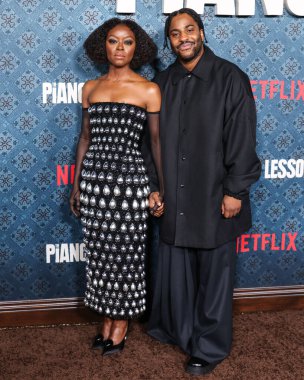Danielle Deadwyler ve Malcolm Washington 19 Kasım 2024 'te Hollywood, Los Angeles, Kaliforniya, ABD' de düzenlenen Netflix 'in 