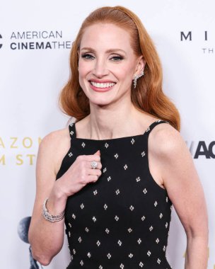 Jessica Chastain arrives at the 38th Annual American Cinematheque Awards 2024 Honoring Jessica Chastain held at The Beverly Hilton Hotel on December 6, 2024 in Beverly Hills, Los Angeles, California, United States. clipart