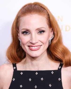 Jessica Chastain arrives at the 38th Annual American Cinematheque Awards 2024 Honoring Jessica Chastain held at The Beverly Hilton Hotel on December 6, 2024 in Beverly Hills, Los Angeles, California, United States. clipart