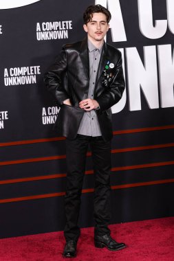 Timothee Chalamet arrives at the Los Angeles Premiere Of Searchlight Pictures' 'A Complete Unknown' held at the Dolby Theatre on December 10, 2024 in Hollywood, Los Angeles, California, United States. clipart