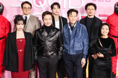 Jo Yu-ri, Lee Seo-hwan, Lee Byung-hun, Yim Si-wan, Lee Jung-jae, Yang Dong-geun ve Kang Ae-shim Netflix 'in 12 Aralık 2024' te Los Angeles City College 'de düzenlenen' Squid Game 'ikinci sezonu için Los Angeles Premiere And Fan Event' e geldiler.