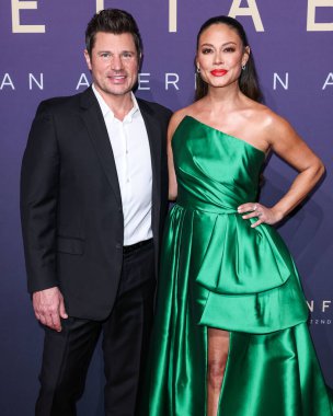 Nick Lachey and wife Vanessa Lachey arrive at the 22nd Annual Unforgettable Gala Asian American Awards 2024 held at The Beverly Hilton Hotel on December 14, 2024 in Beverly Hills, Los Angeles, California, United States. clipart