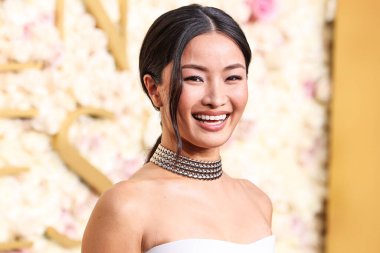 Dior elbise ve Cartier mücevherleri giyen Anna Sawai, 5 Ocak 2025 'te Beverly Hilton Oteli' nde düzenlenen 82.. 