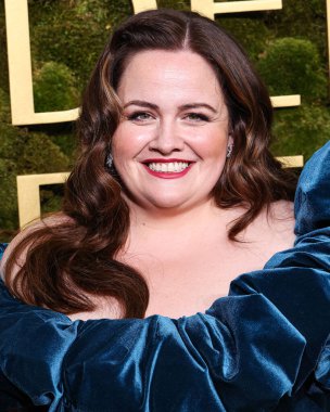 Christian Siriano 'yu giyen Jessica Gunning, 5 Ocak 2025' te Beverly Hilton Oteli 'nde düzenlenen 82.. 
