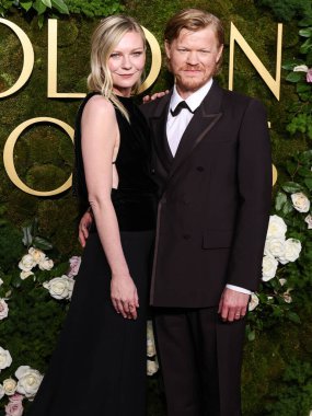 Kirsten Dunst ve kocası Jesse Plemons, 5 Ocak 2025 'te Beverly Hilton Oteli' nde düzenlenen 82..