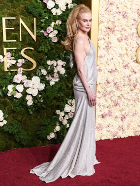 Balenciaga ve Boucheron mücevherleri takan Nicole Kidman, 5 Ocak 2025 'te Beverly Hilton Oteli' nde düzenlenen 82.. 